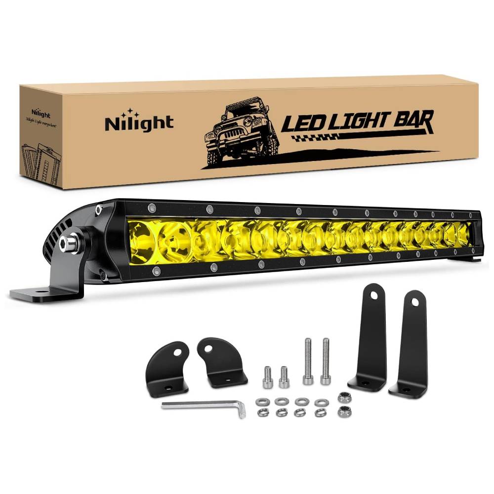 17 Inch 80W 8000LM Amber Slim Spot Flood Led Light Bar 2 Style