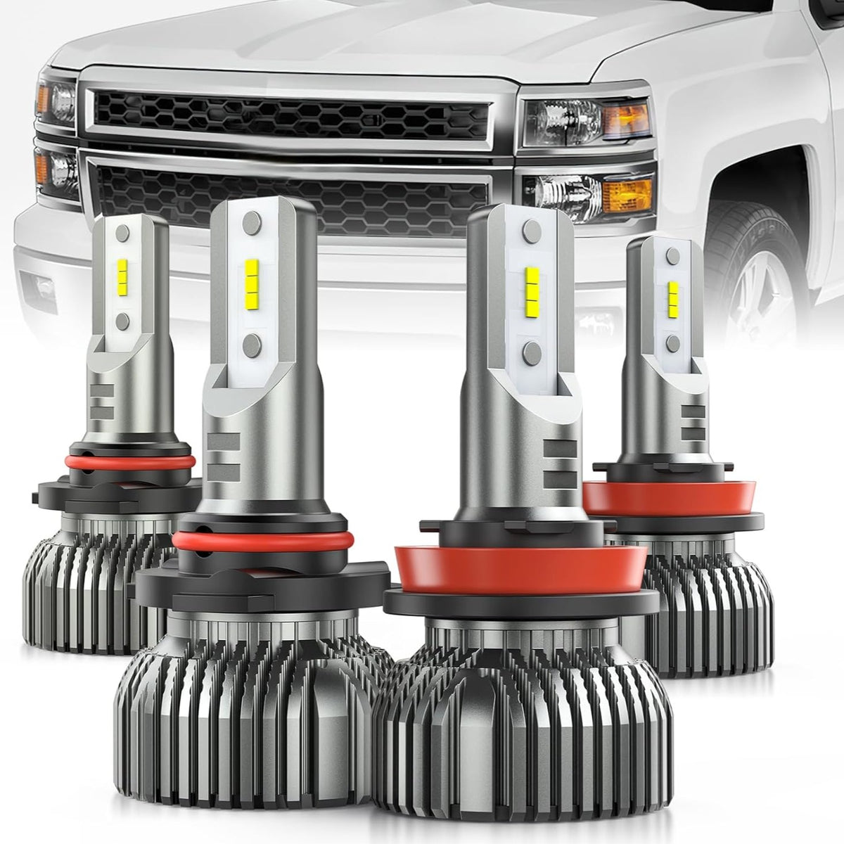 2007-2015 Chevy Silverado 1500 2500 3500 9005 H11 LED Headlight