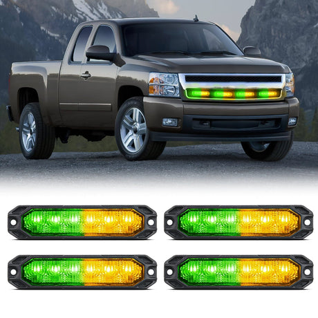 6 LED Emergency Strobe lights Universal For 12V-24V Vehicles Nilight