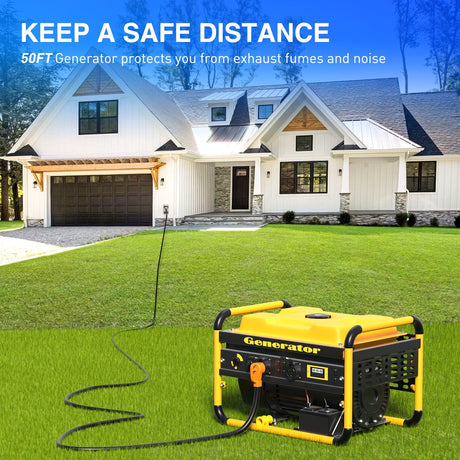 50A 50FT Generator Extension Cord Power Inlet Box with Locking Connector Nilight