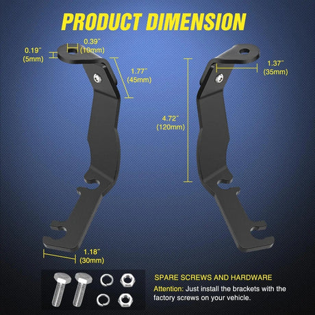 Ditch Light Hood Hinges Mounts For 1995-2004 Toyota Tacoma Nilight