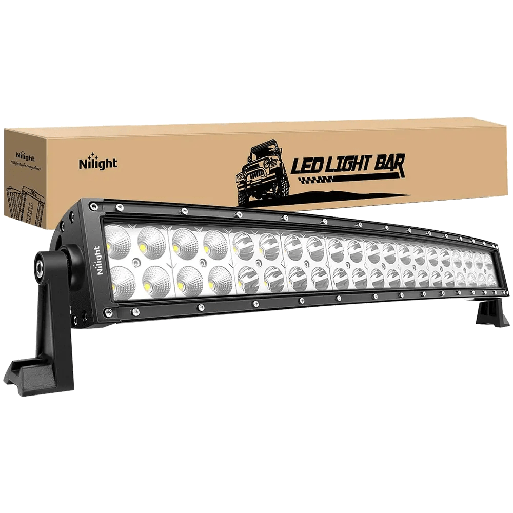 22 Inch 120W Double Row Curved Spot Flood LED Light Bar Nilight