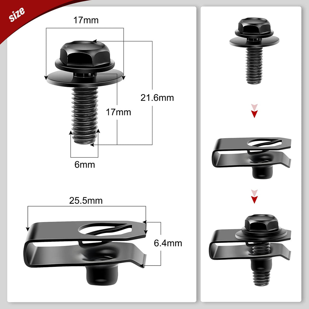 Car Fastener Clips Plate Clamp Retainer-Fastener Rivet Clips Front