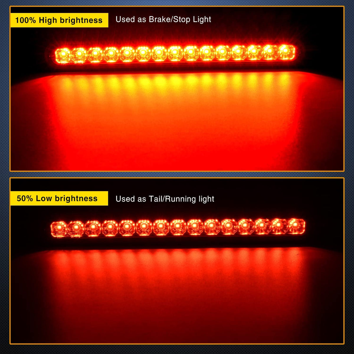 10 Inch 15 LEDs Red Trailer Light Bar Pair Nilight