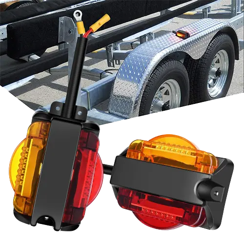 Enclosed Amber Red Trailer Fender Lights (Pair) – Nilight