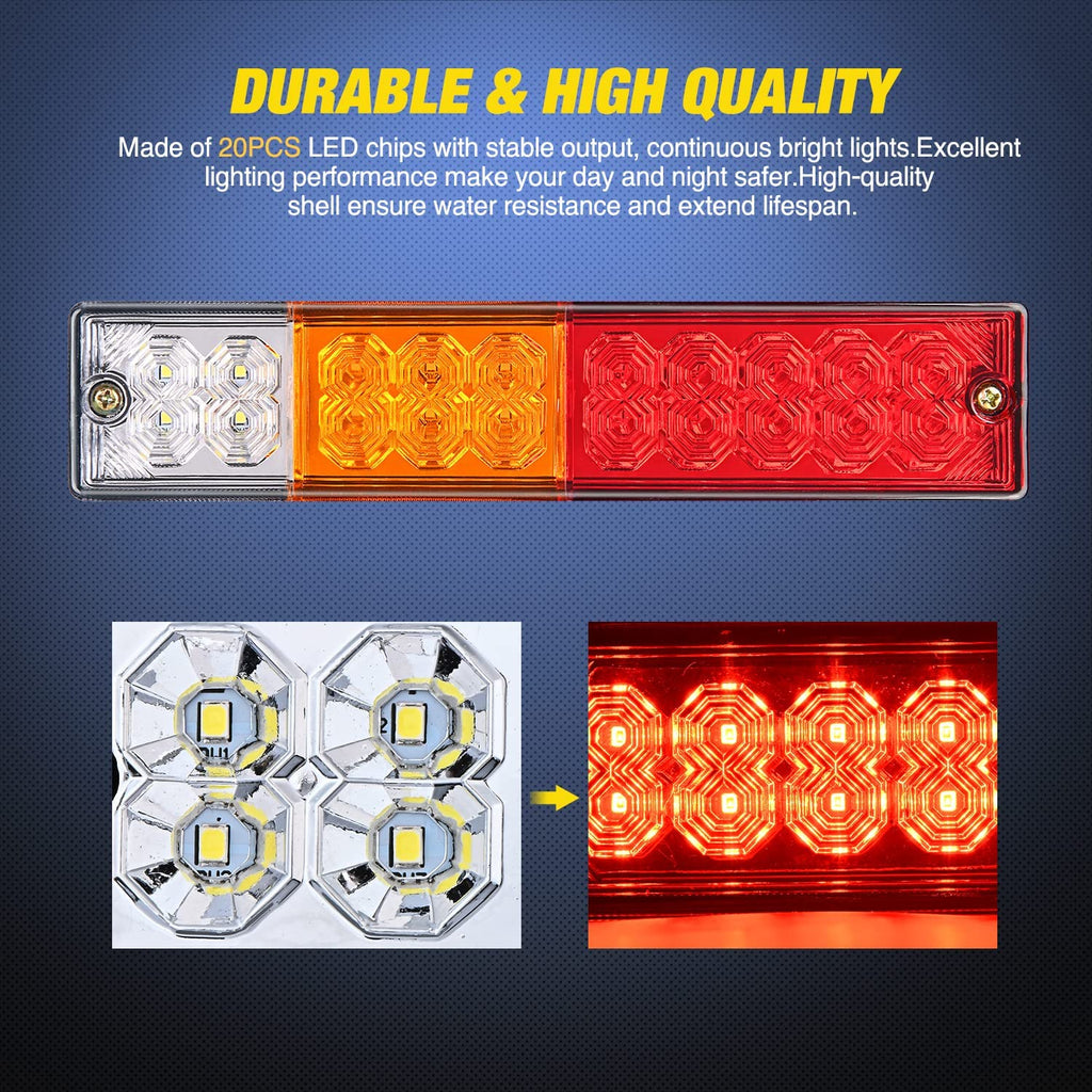 20 Leds Tri-color Iron Frame Taillight (Pair) – Nilight