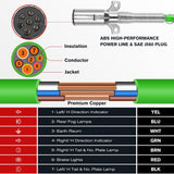 15FT 3-in-1 ABS Electrical Cord Cable & Rubber Air Power Line Hose Kit Nilight