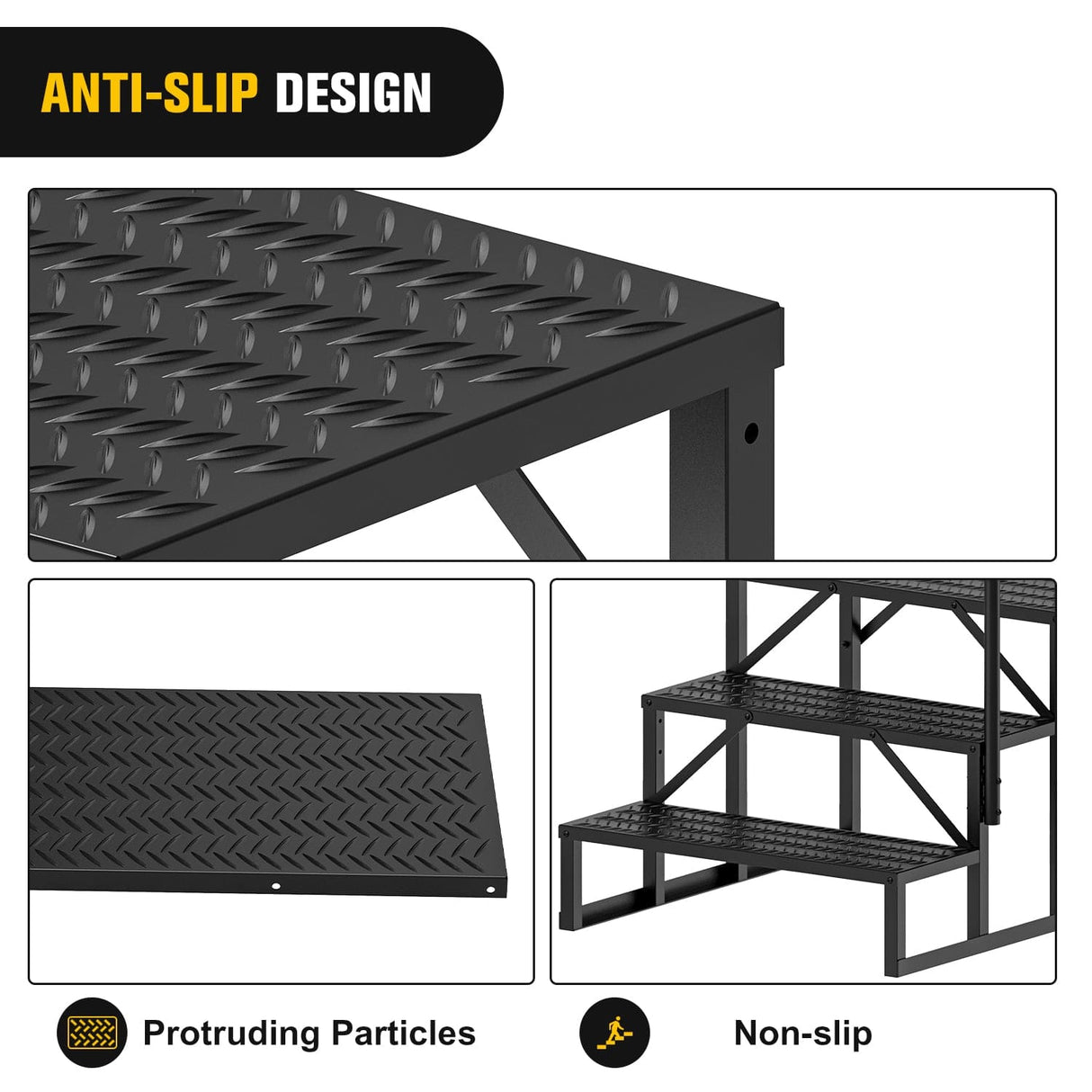 3 Steps RV Stairs with Handrail Nilight