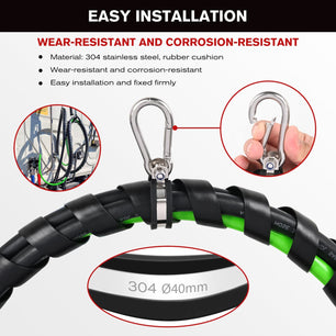 12FT 3-in-1 ABS Electrical Cord Cable & Rubber Air Power Line Hose Kit Nilight