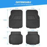 4Pcs Rubber Cargo Mats Universal Trim to fit Most Vehicles