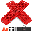 Off-Road Recovery Traction Boards For 4WD 4X4 with Jack Lift & Carry Bag (Red) 