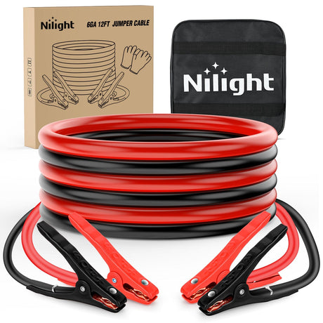 6 Gauge 12 FT Heavy Duty Jumper Cable Nilight