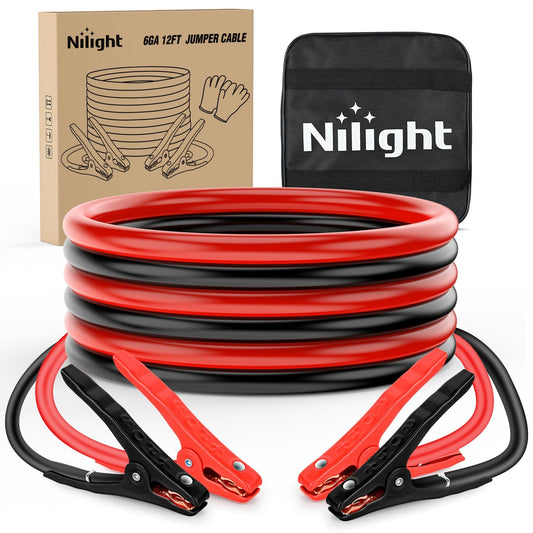 6 Gauge 12 FT Heavy Duty Jumper Cable Nilight