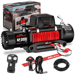 12000 lb ATV/UTV Electric Winch Kit With Synthetic Winch Rope