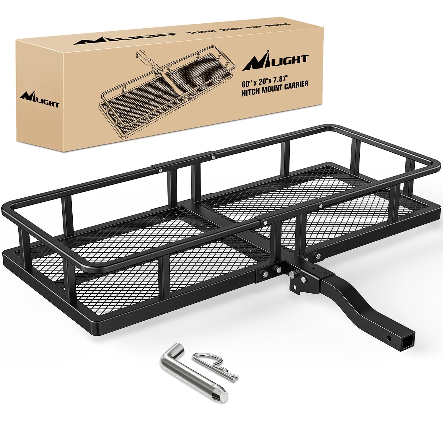 60 x 20 x 7.87 Inch Hitch Cargo Carrier Nilight