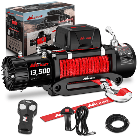 13500 lb ATV/UTV Electric Winch Kit With Synthetic Winch Rope Nilight