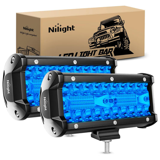 6.5 Inch 120W Triple Row Spot Blue Led Pods (Pair) Nilight