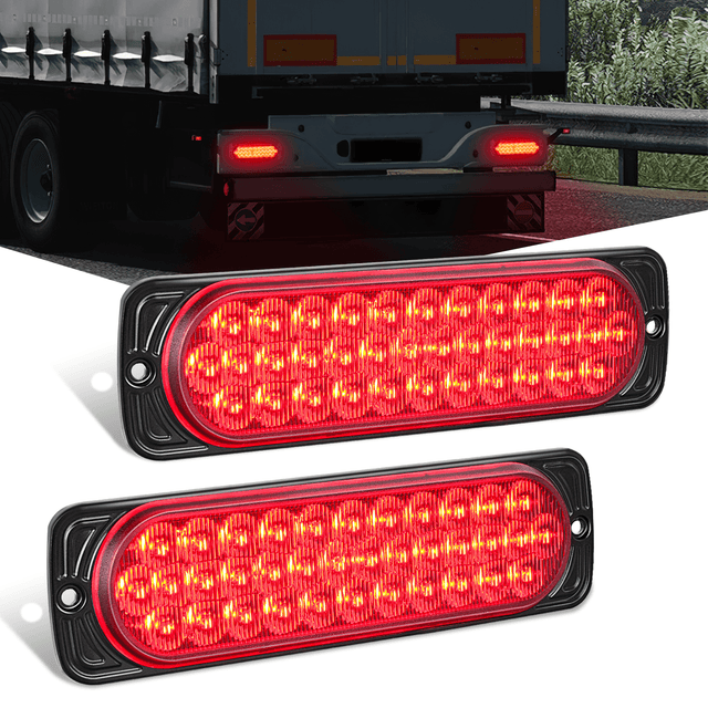 7.5 Inch Aluminum Housing Tail Light 2 PCS 36LED Red Running Brake Turn Signals Marker Light Nilight