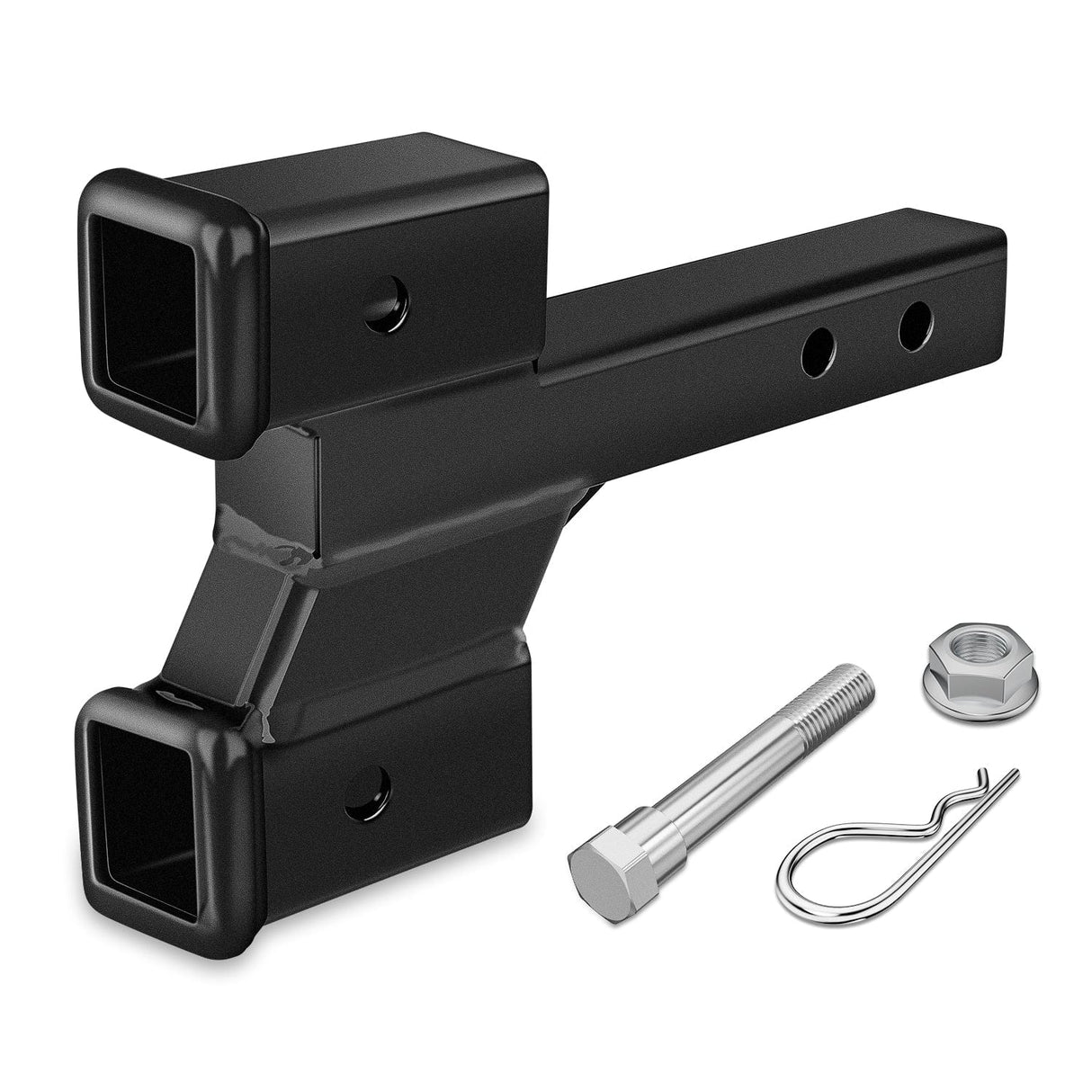 2 Inch Trailer Dual Hitch Receiver with 2&4Inch Rise or Drop