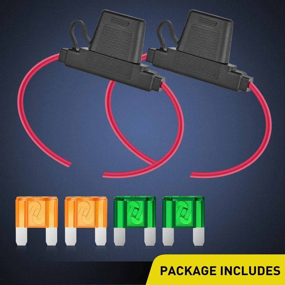 10 Gauge Inline Maxi Fuse Holder with 2 Pcs 30AMP 40AMP Blade Fuse Nilight