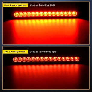 10 Inch 15 LEDs Red Trailer Light Bar (Pair) Nilight