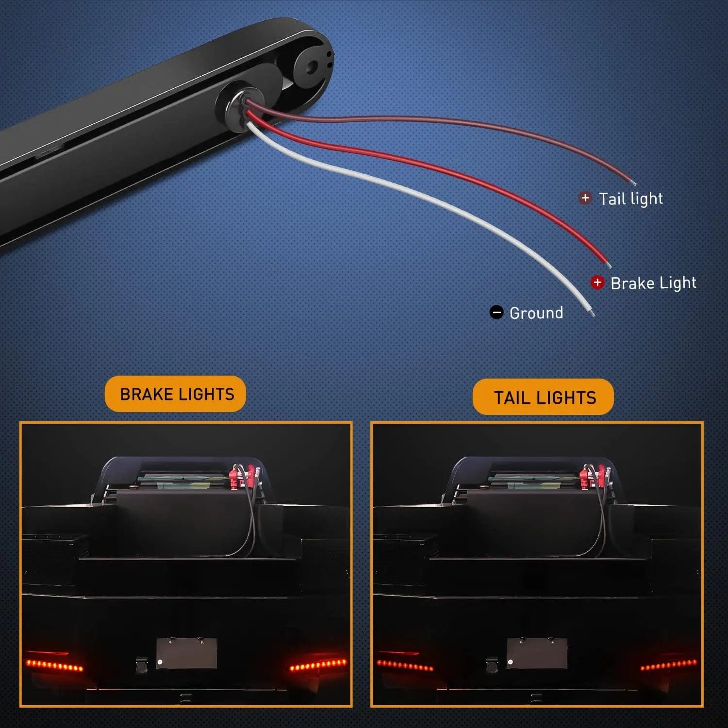 10 Inch 15 LEDs Red Trailer Light Bar (Pair) Nilight