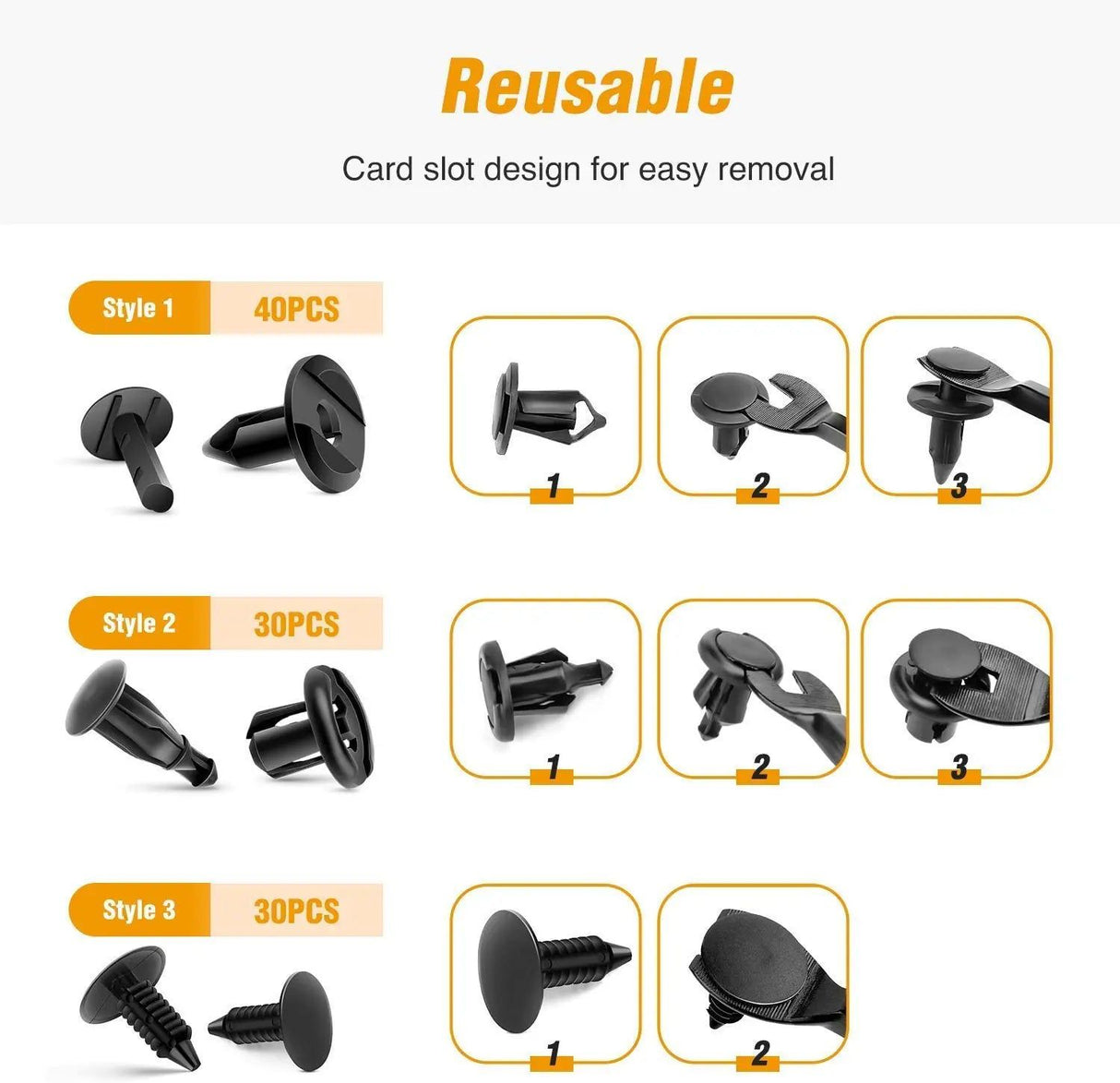 retainer clips 100 Pcs Hole 7mm 8mm 10mm Car Push Retainer Clips Kits For GM 21030249 Ford N807389S