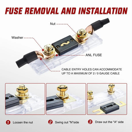 100A ANL Fuse with ANL Fuse Holder Nilight