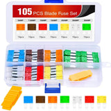 105Pcs Micro2 ATR APT Car Blade Fuses Assortment Kit 5A 7.5A 10A 15A 20A 25A 30A Nilight