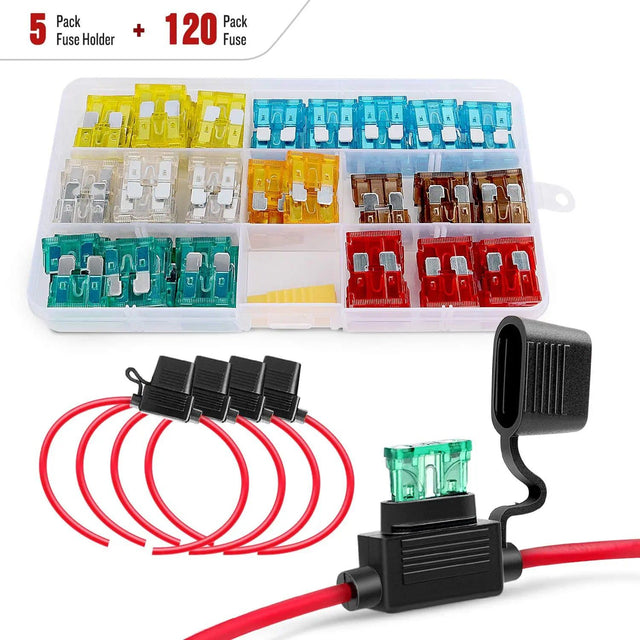 fuse 10Pack Inline Fuse Holder With 240Pcs Blade Fuses Set