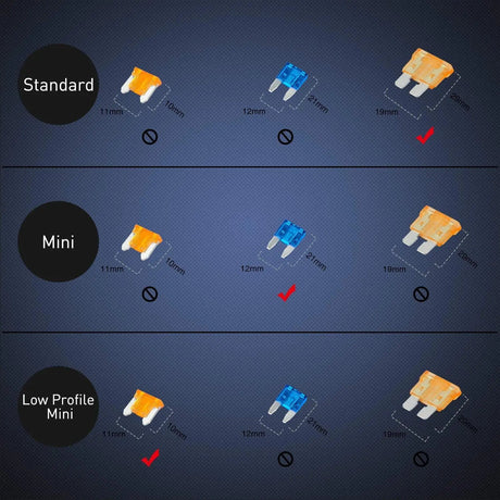 Accessories 10Pcs Standard Mini Low Profile Add-A-Circuit Fuse Adapter