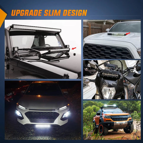 LED Light Bar 11" 50W 5200LM Slim Flood Led Light Bars (Pair)