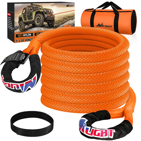 1in x 30ft Kinetic Recovery Rope 33000LBS Nilight