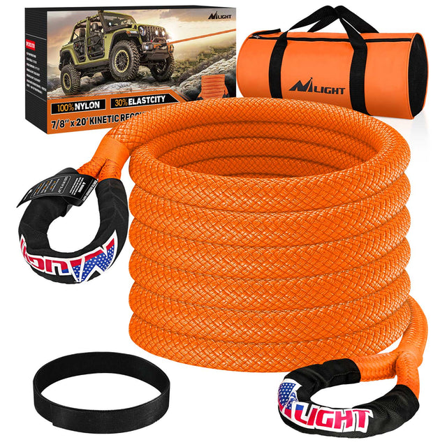 7/8in x 20ft Kinetic Recovery Rope 28,600LBS Nilight