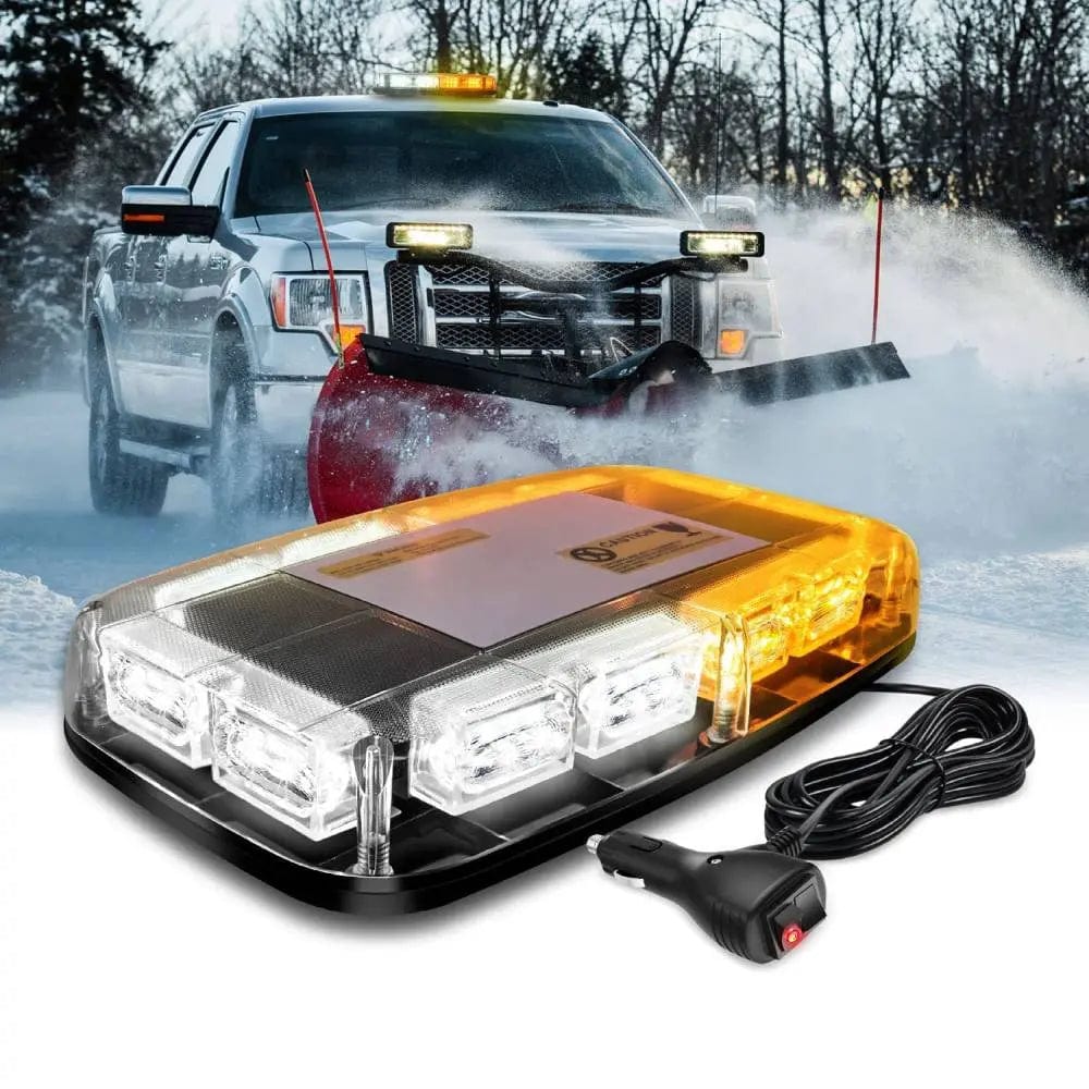 12 Inch 48 Leds Roof Top Amber White Emergency Strobe Light Nilight