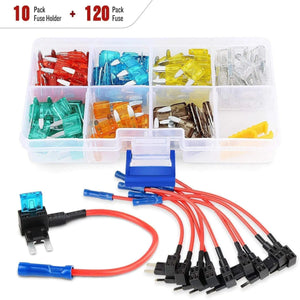 fuse 120Pcs Mini Blade Fuse and 10Pcs Add-A-Circuit Fuse Holder