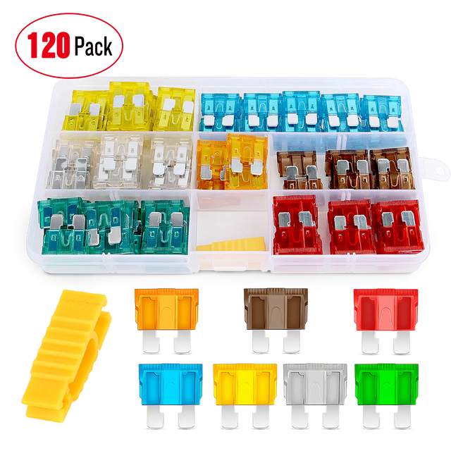 accessory 120Pcs Standard Blade Fuse Assortment kit