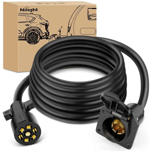 12FT 7-Way Trailer Plug Socket Extension Cable Nilight