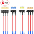 Wiring Harness Kit 12Pcs 4 Types Add-A-Circuit Fuse Tap Standard Mini Micro2 Low Profile