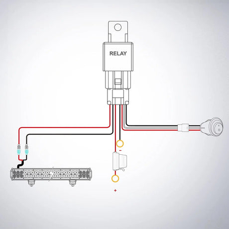 Wiring Harness Kit 14AWG Wire Harness Kit 1 Lead W/ 12V 3Pin Switch | 3 Fuses | 2 Spade Connectors