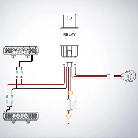 16AWG Wire Harness 15FT Kit 2 Leads W/ 12V 3Pin Switch | 3 Fuses | 4 Spade Connectors Nilight