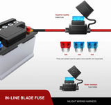 Wiring Harness Kit 16AWG Wire Harness 10FT PVC Kit 2 Leads W/ 12V 3Pin Switch | 3 Fuses | 4 Spade Connectors