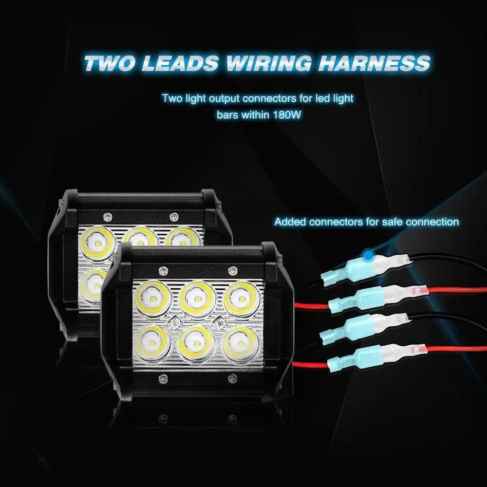 Wiring Harness Kit 16AWG Wire Harness Crimp Chassis Mount Kit 2 Leads W/ 12V 3Pin Switch | 3 Fuses | 4 Spade Connectors