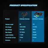 Wiring Harness Kit 16AWG Wire Harness Crimp Chassis Mount Kit 2 Leads W/ 12V 3Pin Switch | 3 Fuses | 4 Spade Connectors