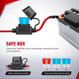 Wiring Harness Kit 16AWG Wire Harness Kit 4 Leads W/ 12V 3Pin Switch | 3 Fuses | 8 Spade Connectors