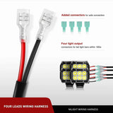 Wiring Harness Kit 16AWG Wire Harness Kit 4 Leads W/ 12V 3Pin Switch | 3 Fuses | 8 Spade Connectors