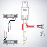 Wiring Harness Kit 16AWG Wire Harness Kit 2 Leads W/ 12V 5Pin Light Bar Switch | 3 Fuses | 4 Spade Connectors