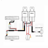 Wiring Harness Kit 16AWG Amber White Light Bar Wire Harness Kit 2 Leads W/ 12V Push Button Switch | 2 Fuses | 6 Spade Connectors