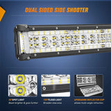 13.5 Inch 456W Side Shooter Quadruple Row Spot Flood LED Light Bar Kit | 16AWG Wire 3Pin Switch Nilight