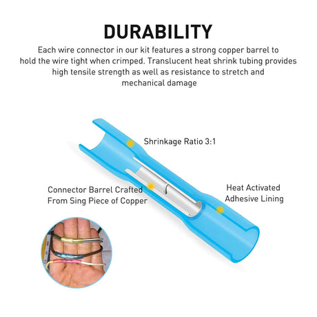 Connectors Assortments 135Pcs Heat Shrink Wire Connectors